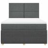 vidaXL Cama box spring con colch&oacute;n tela gris oscuro 160x200 cm