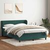 vidaXL Cama box spring con colch&oacute;n terciopelo verde oscuro 140x210 cm