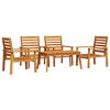 vidaXL Juego de muebles de jard&iacute;n 5 pzas madera maciza de acacia
