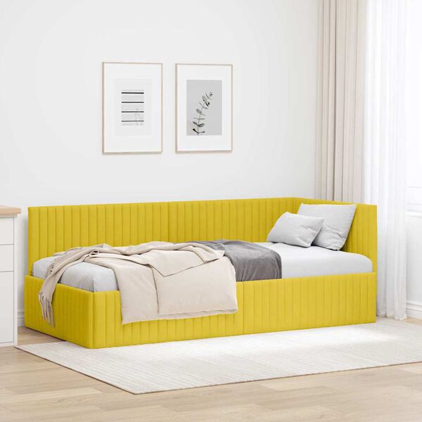 vidaXL Estructura de cama en esquina Amarillo 90 cm x 190 cm