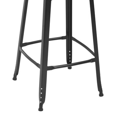 vidaXL Conjunto de mesa alta y taburetes 3 piezas acero negro