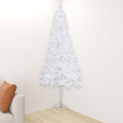 vidaXL Árbol de Navidad de esquina iluminado con luces blanco 240 cm