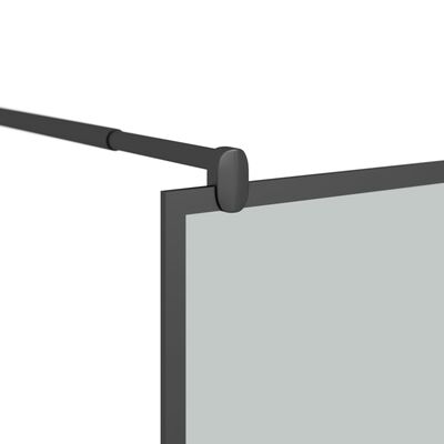 vidaXL Mampara de ducha accesible vidrio ESG oscuro negro 100x195 cm