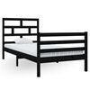 vidaXL Estructura de cama madera maciza de pino negra 90x200 cm