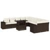 vidaXL Set de sof&aacute;s de jard&iacute;n 11 pzas cojines rat&aacute;n sint&eacute;tico marr&oacute;n