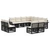 vidaXL Conjunto de sof&aacute;s de jard&iacute;n 11 uds. Negro rat&aacute;n sint&eacute;tico