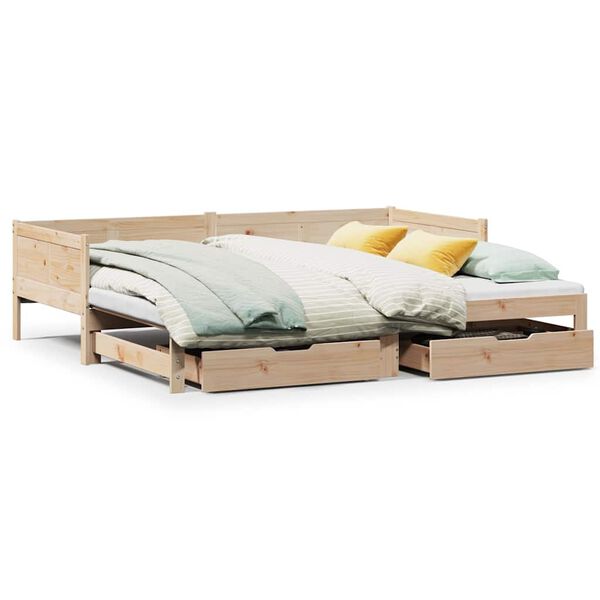 vidaXL Sof&aacute; cama nido con cajones sin colch&oacute;n 90x190 cm