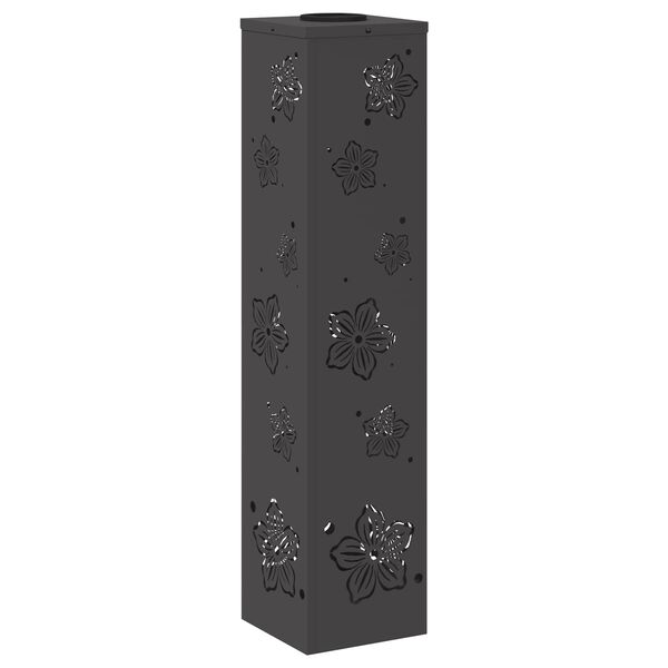 vidaXL Luz de camino LED solar 2 pcs Negro Acero laminado en fr&iacute;o