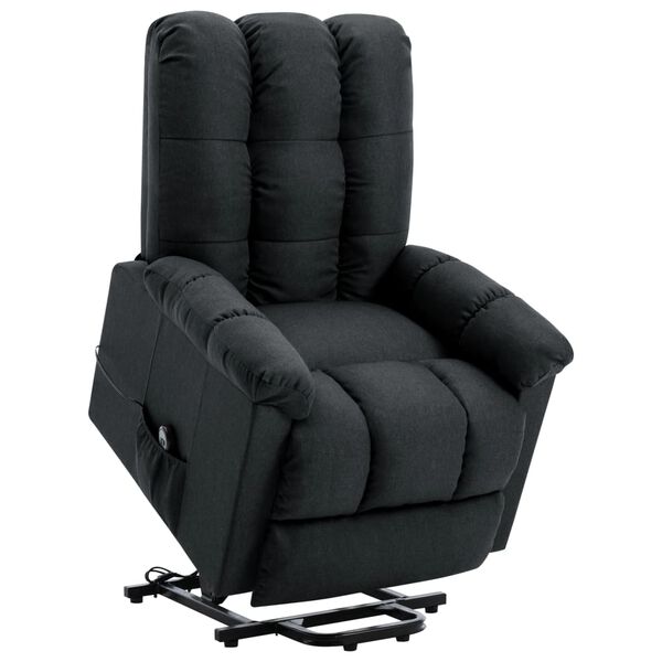 vidaXL Sill&oacute;n elevable tela gris oscuro