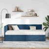 vidaXL Estructura de Cama Esquina con Colch&oacute;n 2 pcs Azul Terciopelo