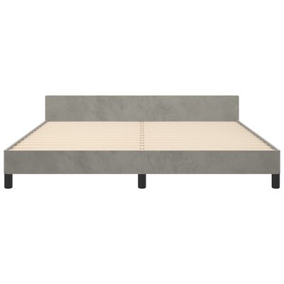 vidaXL Estructura de cama con cabecero terciopelo gris claro 160x200cm