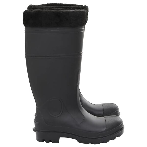 vidaXL Botas de agua con calcetines extraíbles negro número 40 PVC
