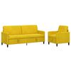 vidaXL Juego de Sof&aacute;s con Almacenamiento 2 uds. Amarillo Poli&eacute;ster