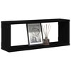 vidaXL Estante cubo de pared 4 uds contrachapado negro 60x15x23 cm