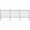 vidaXL Valla de jard&iacute;n con punta de lanza de acero 504x150 cm negra