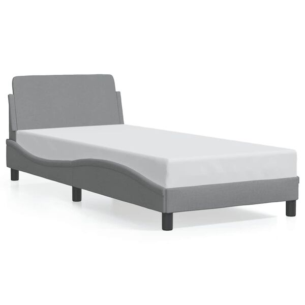vidaXL Estructura de cama Dover tela gris claro 90x190 cm