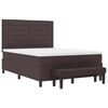vidaXL Cama tipo Box Spring Marr&oacute;n Oscuro 140 x 190 cm tela