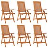 vidaXL Sillas plegables, 6 unidades, madera maciza de eucalipto.