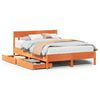 vidaXL Cama sin colch&oacute;n madera maciza pino marr&oacute;n cera 150x200 cm