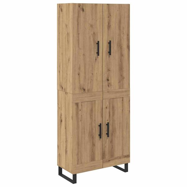 vidaXL Aparador alto 2 pcs Roble artesanal 69,5 x 34 x 180 cm