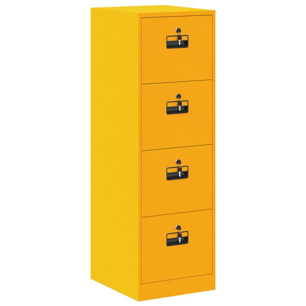 vidaXL Mueble archivador 2 pcs Amarillo Mostaza 44 x 50 x 106.5 cm