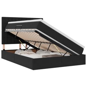 vidaXL Cama con almacenamiento y colch&oacute;n Negro 140 x 190 cm Terciopelo