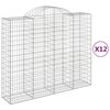 vidaXL Cestas gaviones 12 uds forma de arco hierro 200x50x160/180 cm