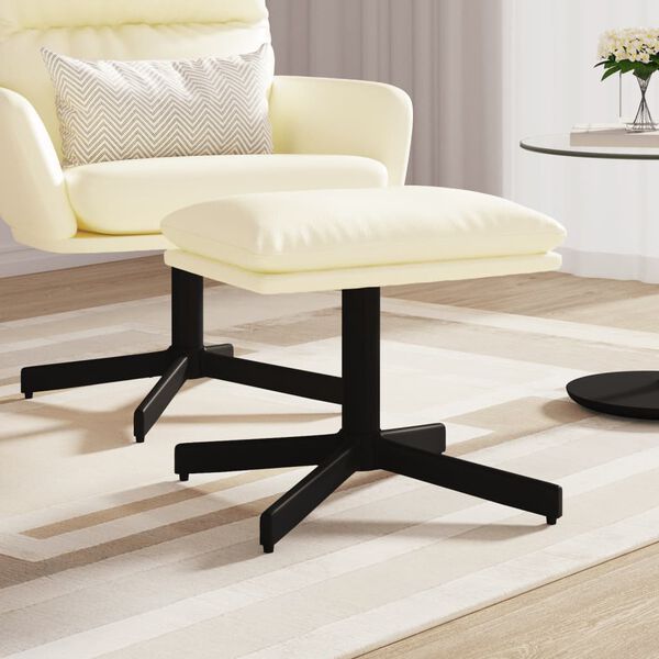 vidaXL Reposapi&eacute;s de cuero sint&eacute;tico color crema 60x60x36 cm