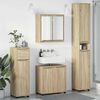 vidaXL Juego de muebles de ba&ntilde;o con caj&oacute;n con rueda 4 pcs Roble Sonoma