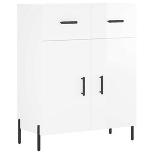 vidaXL Aparador de madera contrachapada blanco brillante 69,5x34x90 cm