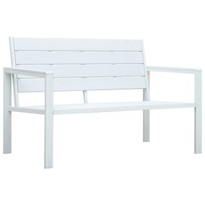 vidaXL Banco de jard&iacute;n HDPE blanco aspecto madera 120 cm