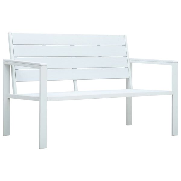 vidaXL Banco de jard&iacute;n HDPE blanco aspecto madera 120 cm