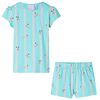 vidaXL Pijama infantil de manga corta azul 128