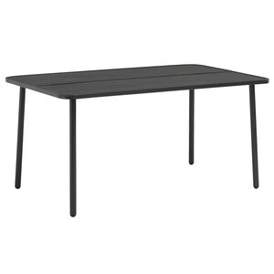 vidaXL Mesa de jard&iacute;n de acero gris oscuro 150x90x72 cm