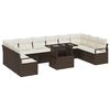 vidaXL Conjunto de sof&aacute; de jard&iacute;n 11 uds. Marr&oacute;n rat&aacute;n sint&eacute;tico