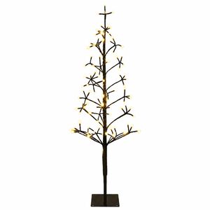 vidaXL &Aacute;rbol de Navidad con luces LED Negro 18 x 18 x 120 cm Acero