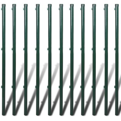 vidaXL Valla tela metálica con postes acero verde 1x25 m