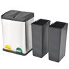 vidaXL Cubo de reciclaje y basura con pedal acero inoxidable 36 L