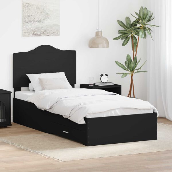 vidaXL Estructura de cama Negro 100 x 200 cm Madera de ingenier&iacute;a
