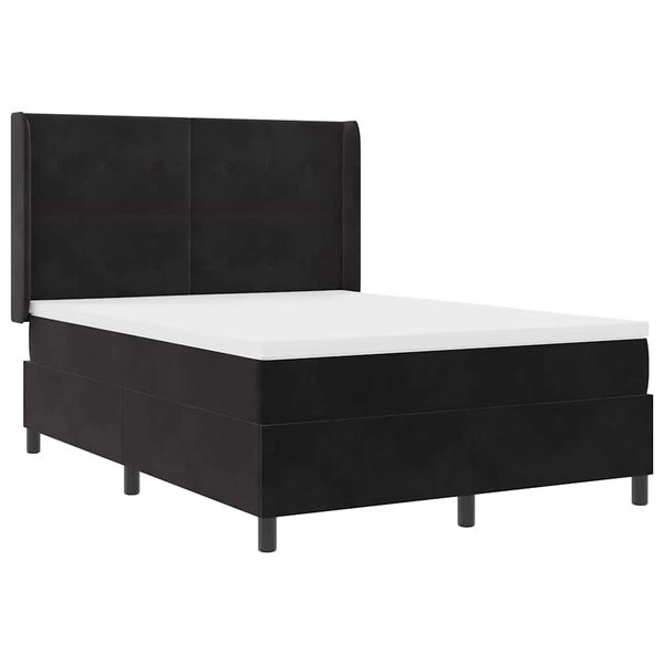 vidaXL Cama tipo Box Spring con cabecera Negro 140 x 200 cm Terciopelo
