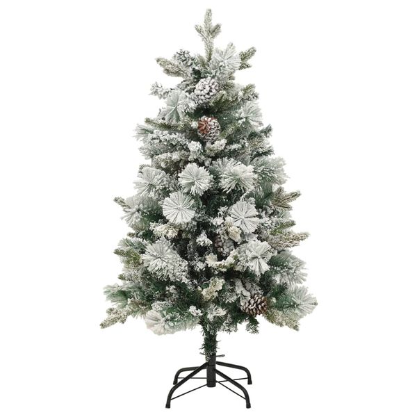 vidaXL &Aacute;rbol de Navidad con nieve, luces LED y pi&ntilde;as PVC y PE 150 cm