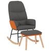 vidaXL Silla mecedora con reposapi&eacute;s tela gris oscuro