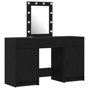 vidaXL Mesa Tocador Negro 50 x 41 x 135 cm Madera de ingenier&iacute;a