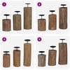 vidaXL Porta velas 3 pcs Natural Madera maciza de Teca