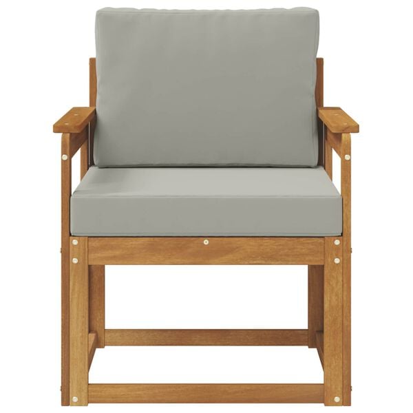 vidaXL Sof&aacute; de exterior Madera de Acacia S&oacute;lida y Poli&eacute;ster