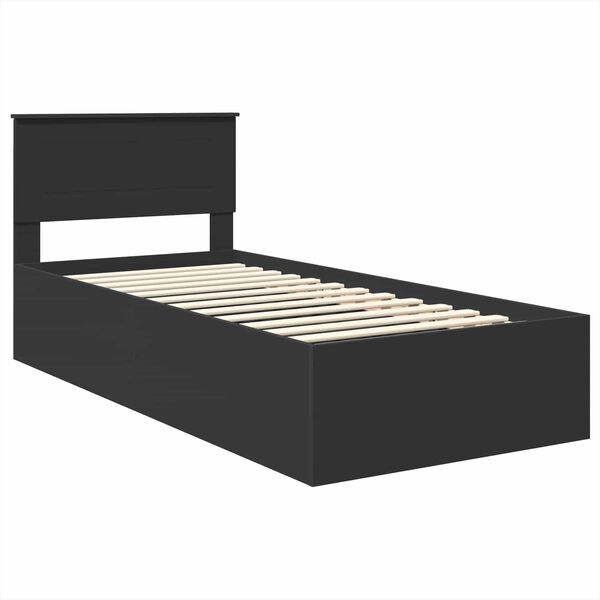vidaXL Estructura de cama Negro 100 x 200 cm Madera de ingenier&iacute;a