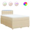 vidaXL Cama box spring con colch&oacute;n tela color crema 120x200 cm
