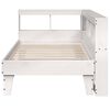 vidaXL Cama con estanter&iacute;a sin colch&oacute;n madera maciza blanca 75x190 cm