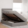 vidaXL Cama con almacenamiento y colch&oacute;n Taup&eacute; 120 x 190 cm tela