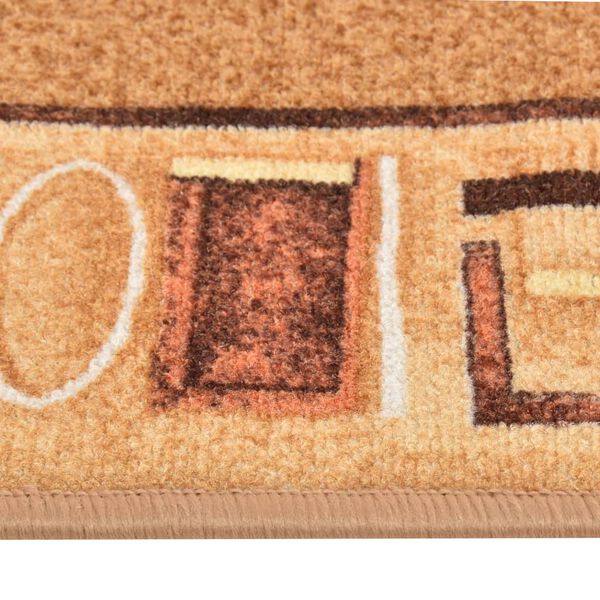 vidaXL Alfombra de pasillo con parte trasera de gel beige 67x120 cm